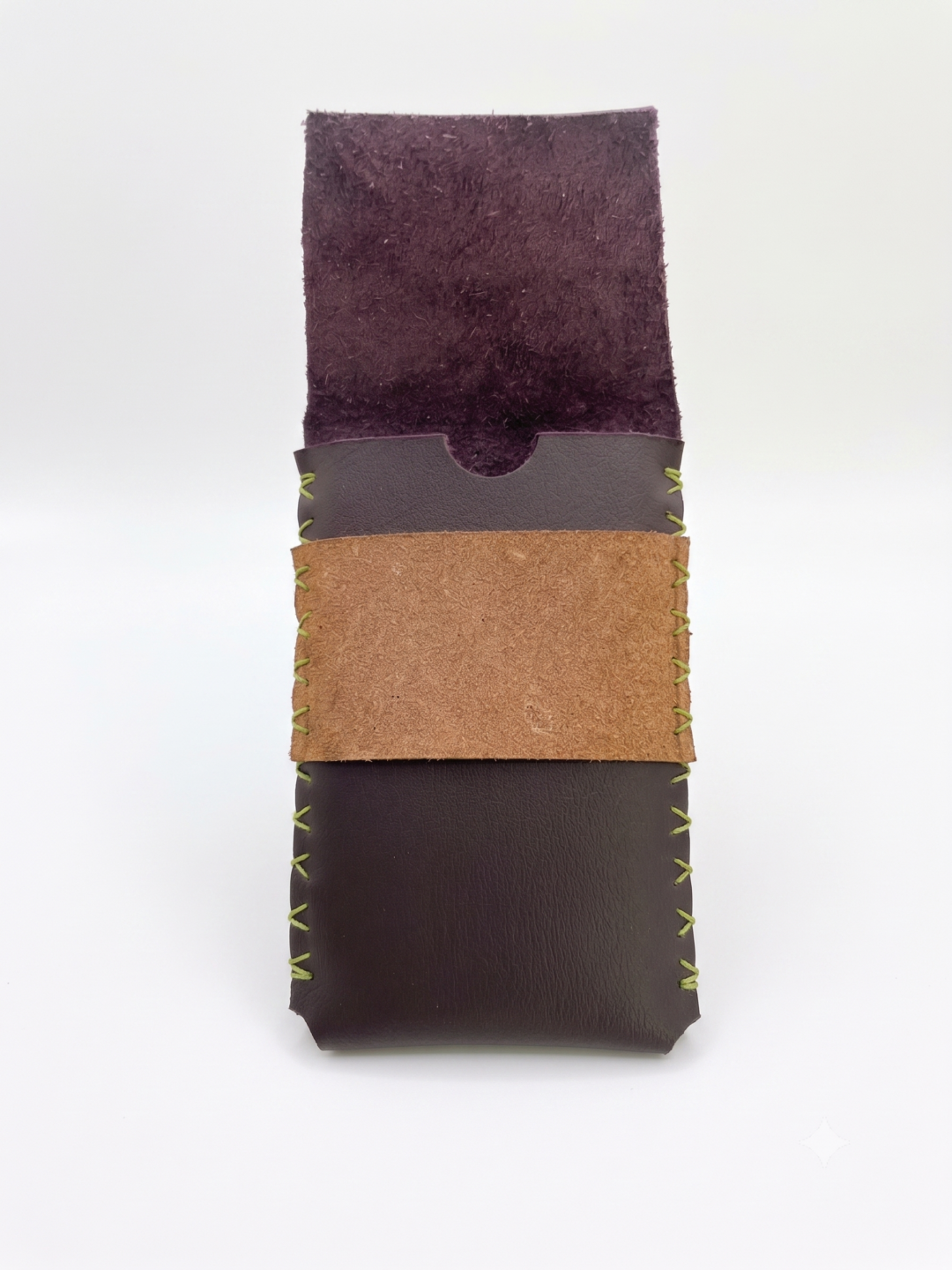Porte-cartes violet & marron