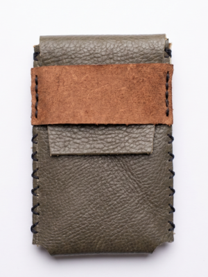 Porte cartes Vert olive & marron