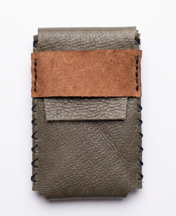 7_1 Porte cartes Vert olive & marron
